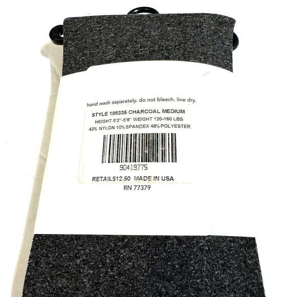 NWT Loft Opaque Tights Pull On Footed Charcoal Gray Womens size Medium - Picture 3 of 3